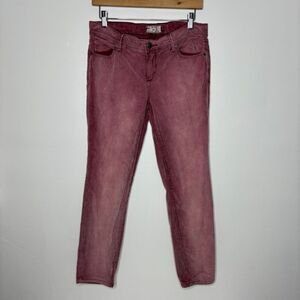 Free People Corduroy Stretch Dusty Rust Red Pink Straight Jeans Size 28